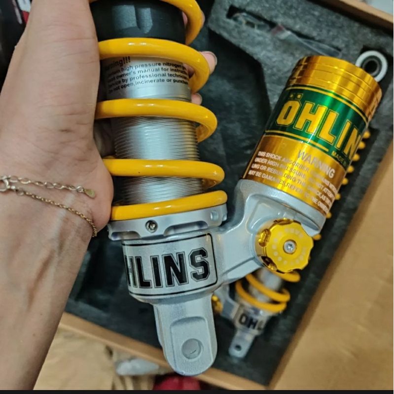 Phuộc Ohlins bình dầu dưới xéo gắn AB Nouvo 4 5 6 NVX PCX Impuse Dylan Sh ý...