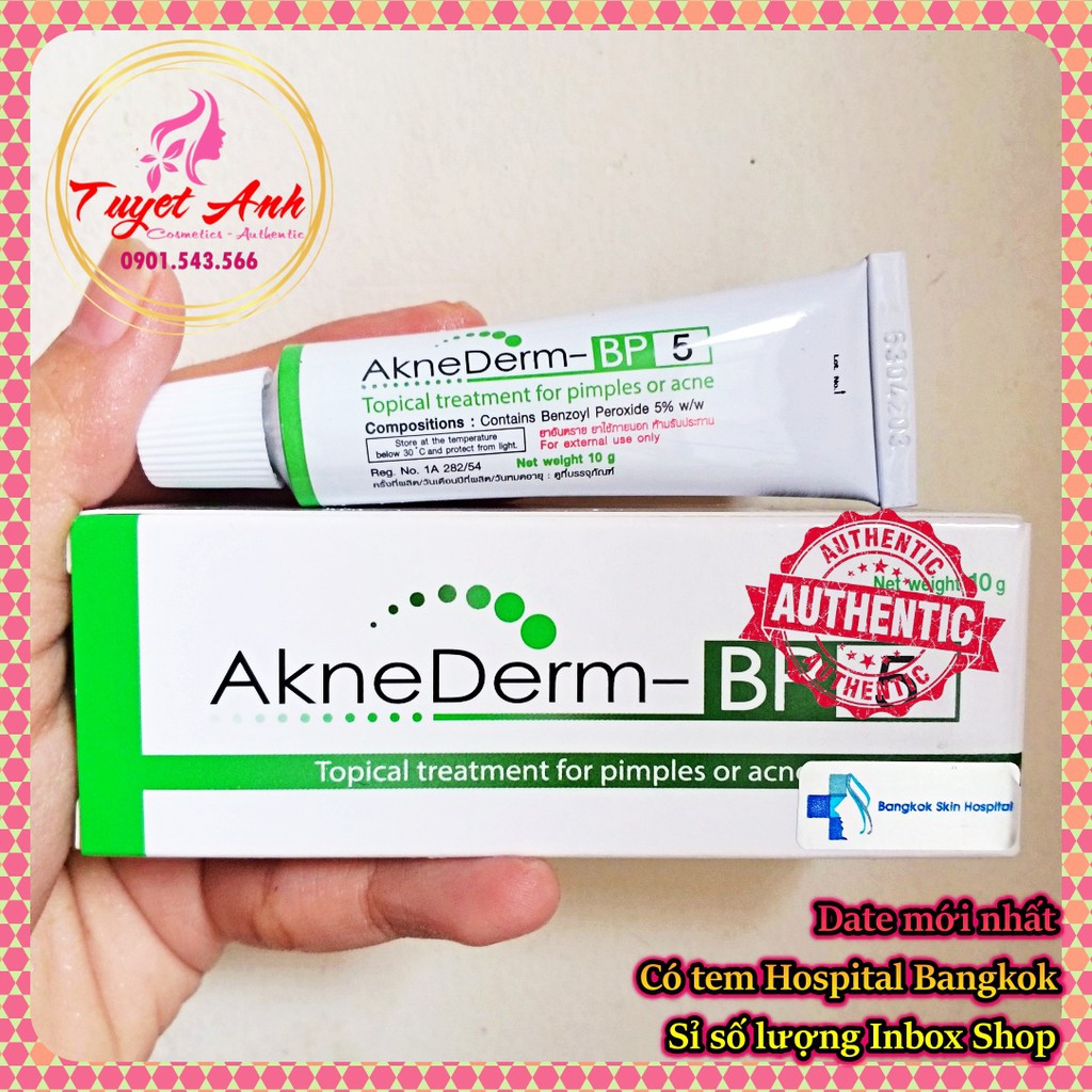 [Auth-Date mới] Aknederm Benzoyl Peroxide [10g] - Kem giảm mụn bọc, sưng, mủ