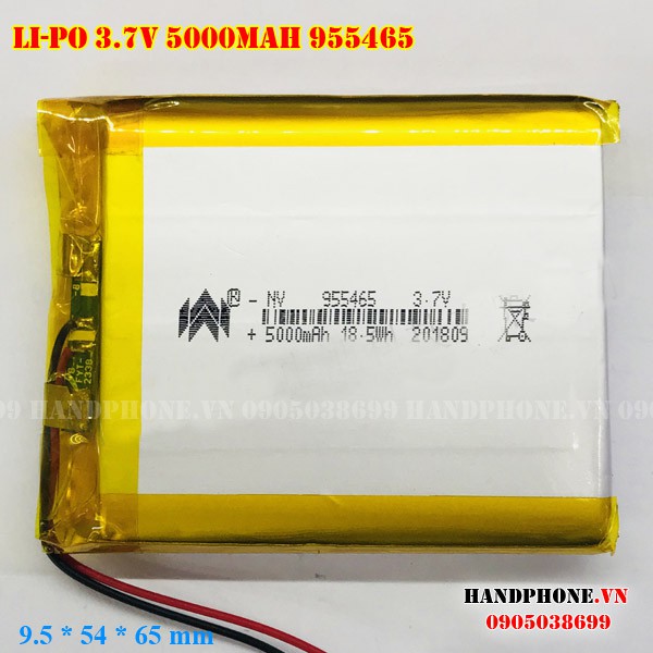 Pin Li-Po 3.7V 955465 955565 5000mAh (Lithium Polyme)