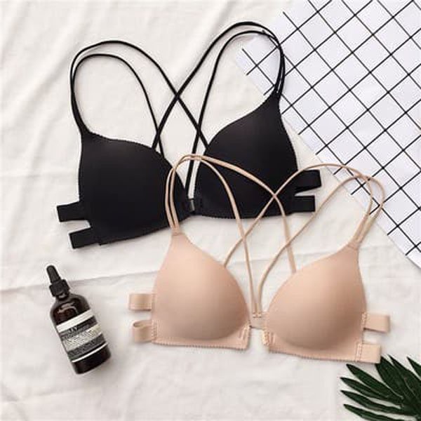 Áo ngực bra nữ bàn tay nâng ngực cài trước  Áo lót bralette tập gym đúc su mềm không gọng mút mỏng YLY45
