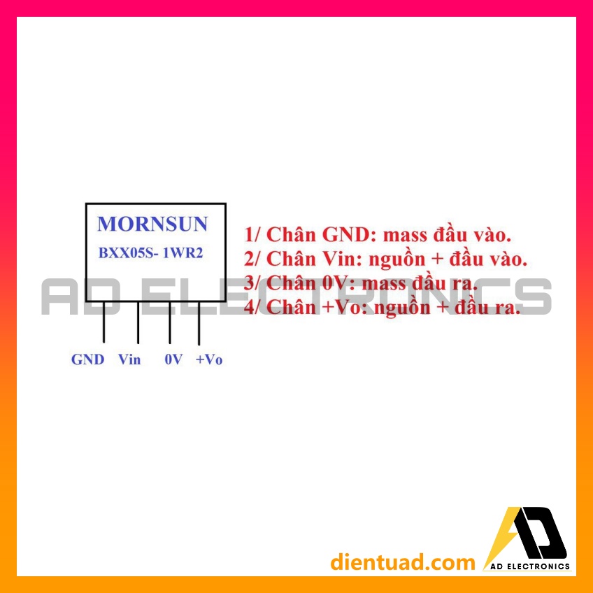 Module Mạch Cách Ly Nguồn - IC cách ly nguồn B0503S B0505S B1203S B1205S B1212S B2405S- 1W/2W - B2412SKCUT/MORISUN/PHINK