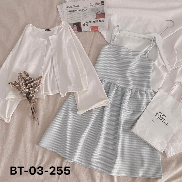 Set Áo Len+Đầm Caro mint(hàng số lượng ít)