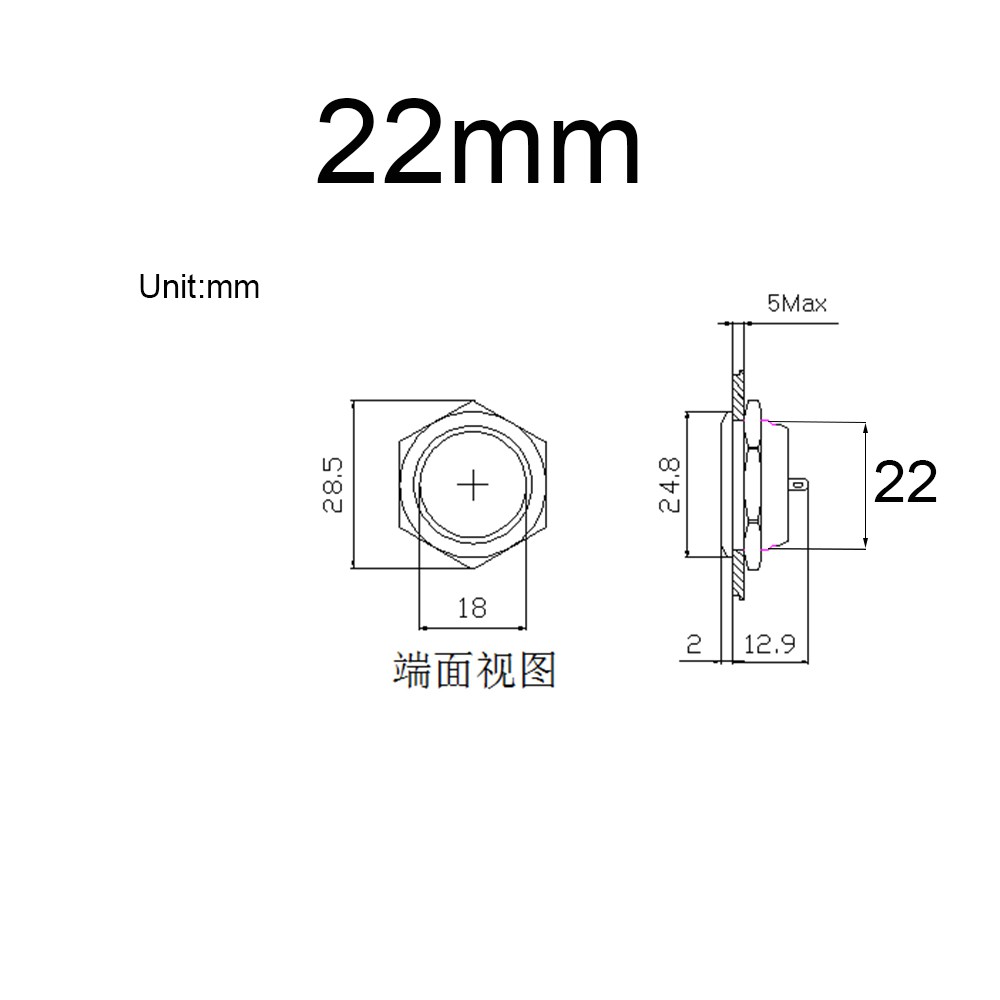 Công Tắc Nhấn Áp Suất Đèn led 19mm 22mm 12v 220v 24v Chống Thấm Nước