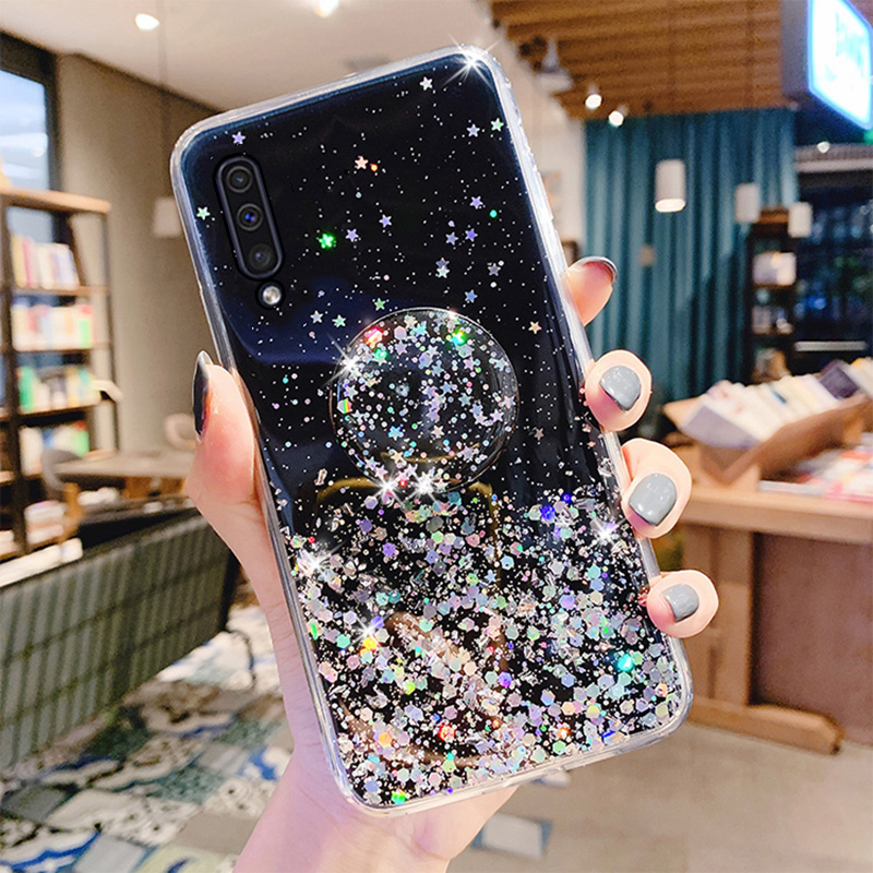 Samsung Starry Sky Silicon Phone Case for Samsung A10S A20S A30S A50 A50S A40 A40S A60 A70 A70S A90 4G A80 4G With Same Airbag Bracket Phone Case PT