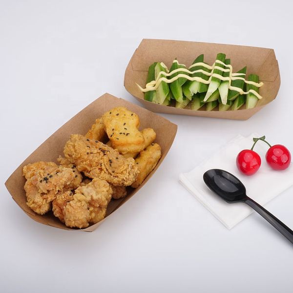 Khay giấy đựng fastfood S05 (đáy 137*88 x cao 5.5 cm - 100 cai/đơn