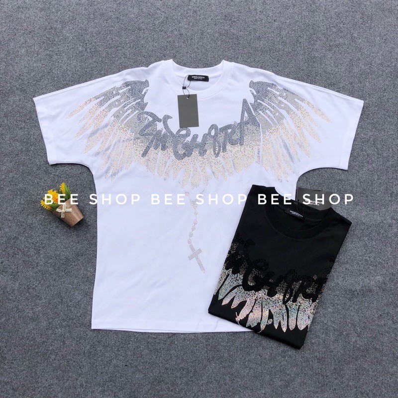 HOT- Áo phông Burlon cánh đính đá bản đẹp, áo đôi nam nữ, áo thun cổ tròn - Bee Shop