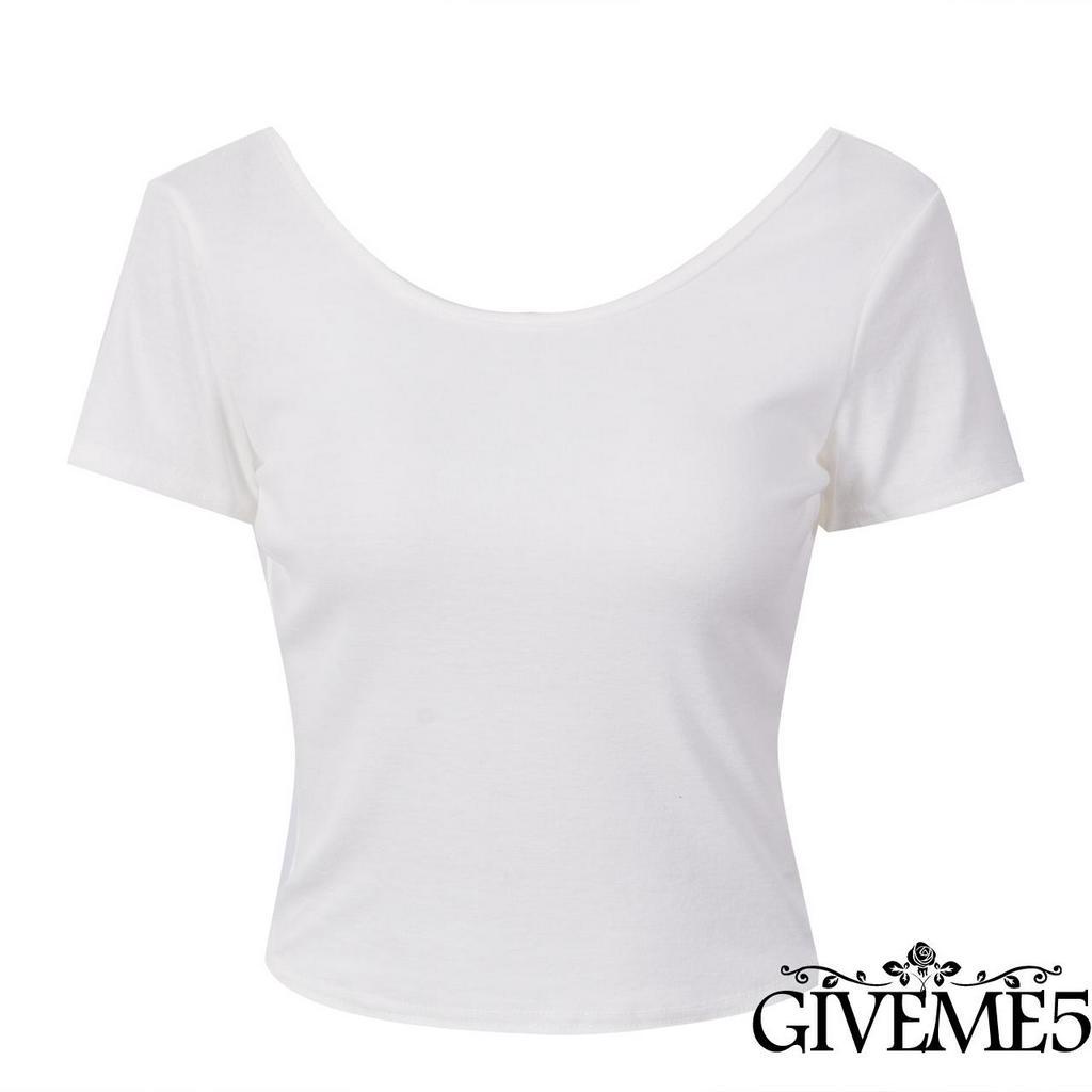 Áo croptop tay ngắn hở lưng gợi cảm dành cho nữ