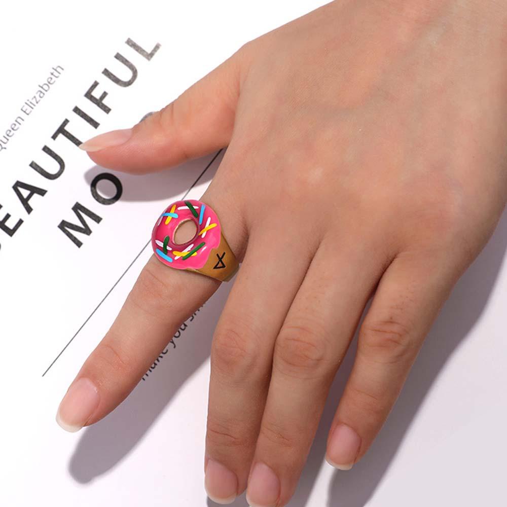 Set 2 Vòng cổ Mặt Bánh Donut Đơn Giản Dễ Thương Cho Nữ