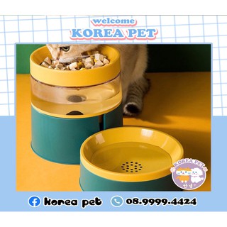 Bát ăn kèm bình nước tự động 2 trong 1, chống gù lưng chó mèo cao cấp