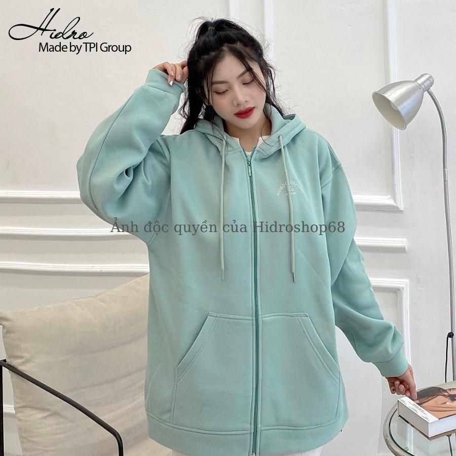 Áo Khoác Hoodie Nỉ Bông Unisex Nam Nữ Khóa Zip In Chữ Form Rộng Ulzzang