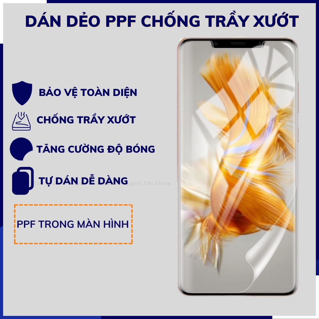 Dán dẻo ppf huawei mate 50 pro trong suốt hoặc nhám chống bám vân tay bảo vệ camera mua 1 tặng 1 huỳnh tân store