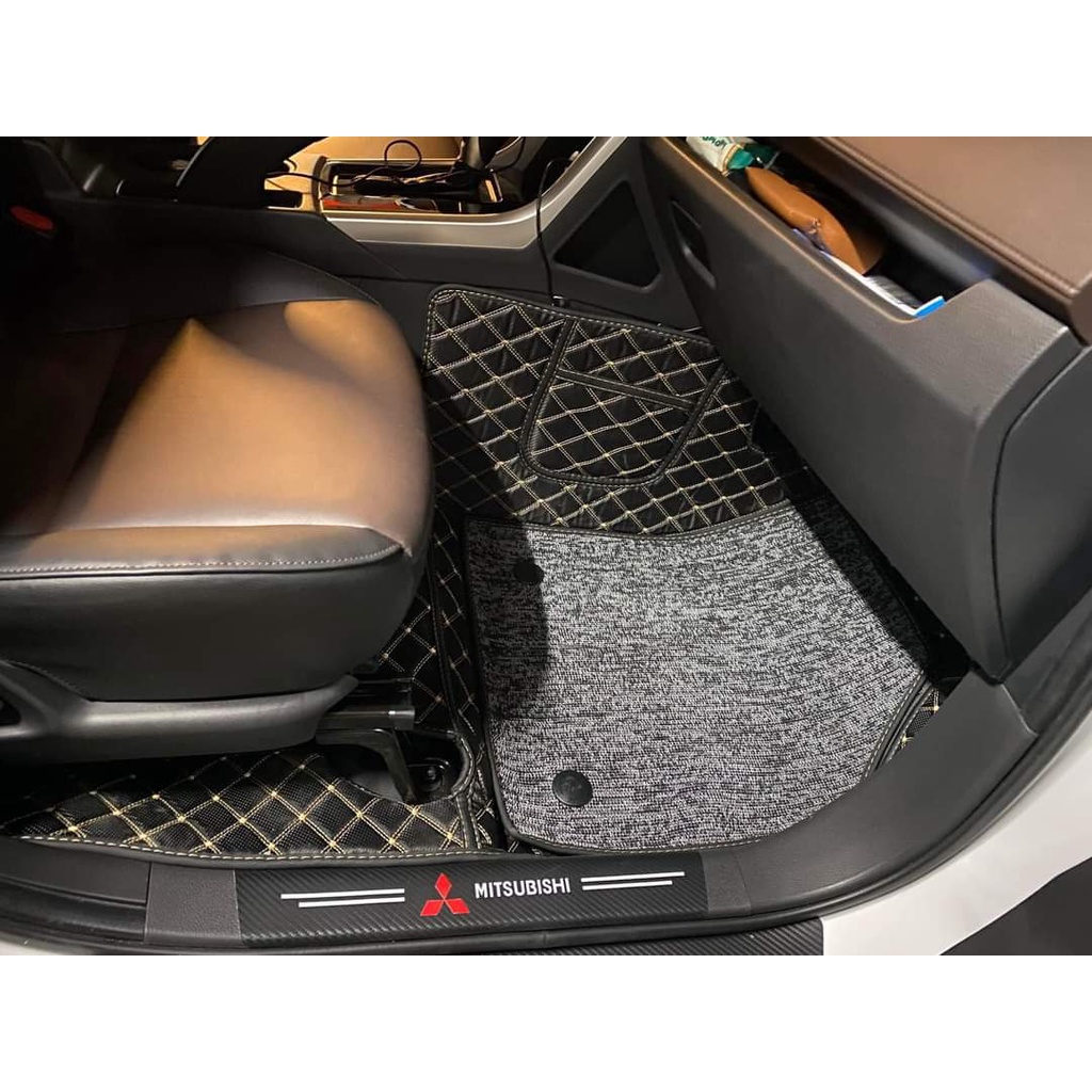 Thảm lót sàn 6D da cacbon cao cấp cho xe Mitsubishi Xpander, che phủ 90% sàn xe, chống chày xước chống thấm nước