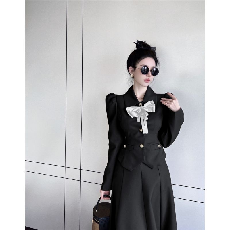 Áo tay phồng/chân váy/set thời trang thanh lịch dành cho nữ