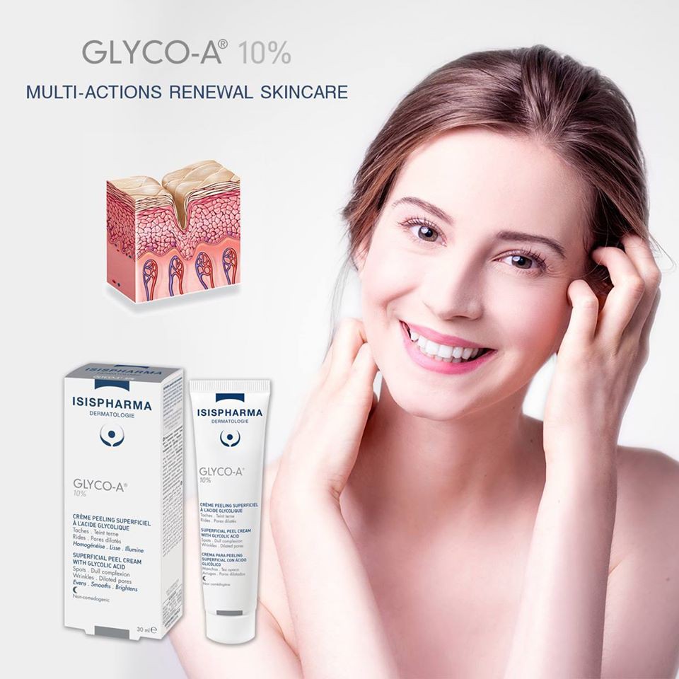 Kem tẩy tế bào chết giúp trẻ hóa da hổ trợ điều trị mụn, nám ISIS Pharma Glyco - A Cosmetic Peeling Cream 10% 30ml