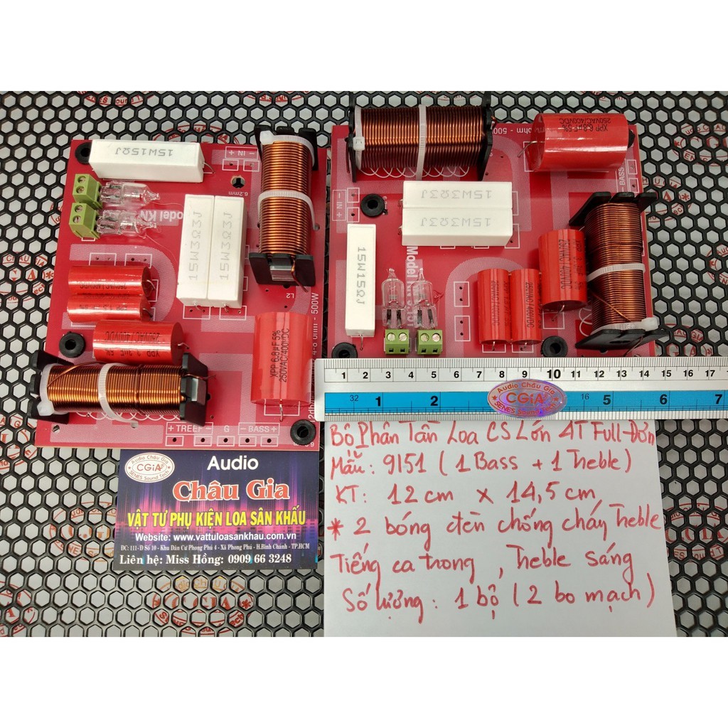 Mạch phân tần 4 tấc đơn 2 cái KN915 2 bóng đèn Audio Châu Gia