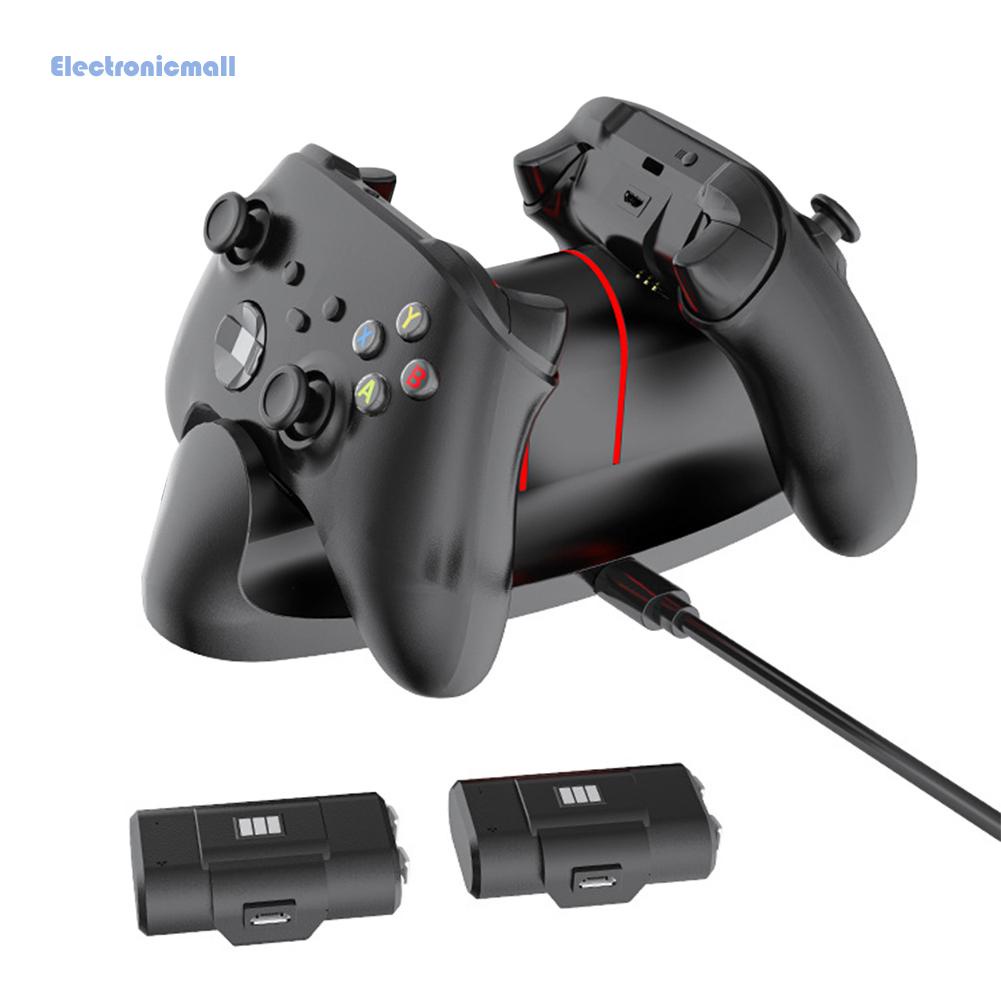 Đế Sạc Đôi Điện Tửmall01 Cho Tay Cầm Chơi Game Xbox One X S Kèm 2 Pin