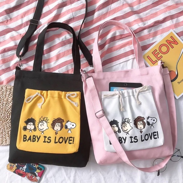 Túi vải tote Baby is love A6