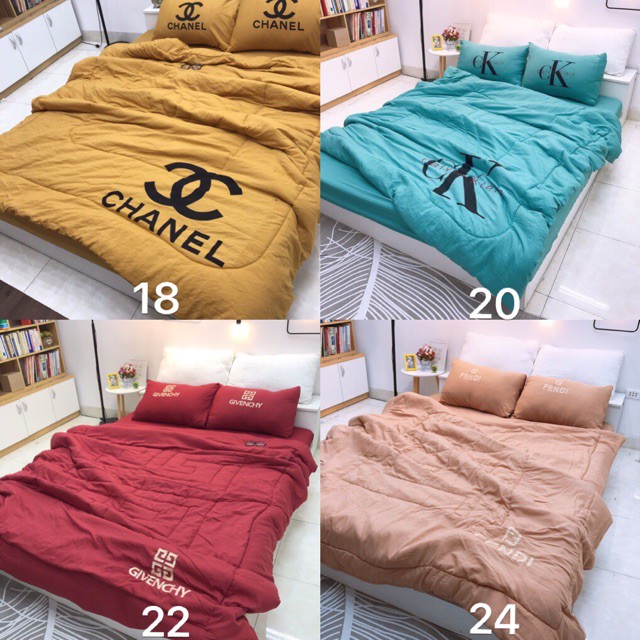 Set chăn ga gối cotton đũi 5 món. Đc chọn mẫu.