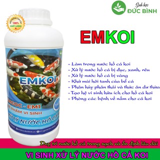 VI SINH XỬ LÝ NƯỚC HỒ CÁ KOI BỊ ĐỤC, XANH, RÊU, VÀNG - MEN VI SINH CHO HỒ CÁ KOI - CHẾ PHẨM EMKOI XỬ LÝ NỚC HỒ CÁ KOI
