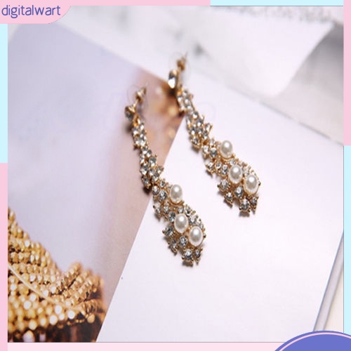 Khuyên Tai Dài Đính Đá Và Ngọc Trai Thời Trang Thanh Lịch Dành Cho Nữ