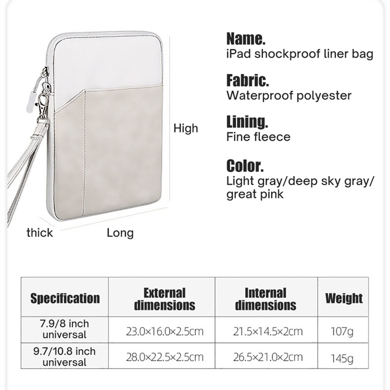 Túi đựng máy tính bảng DLLENCASE A172 thích hợp cho iPad mini 6 air 4 10.9 2020 2021 pro 11 2019 10.2