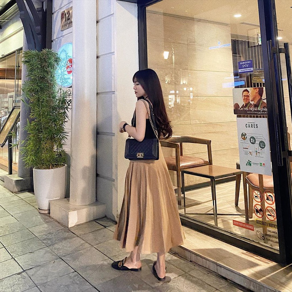 Chân váy Fank Skirt - Chân váy xếp ly dáng xòe cạp cao hàng thiết kế | BigBuy360 - bigbuy360.vn