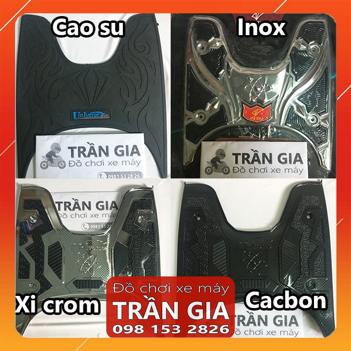 Thảm lót để chân xe vision 2021 tấm lót sàn cao su inox crom cacbon