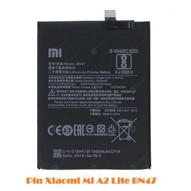 Pin xịn cho máy xiaomi redmi 6 pro(Bn47) bh 6 tháng