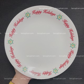 [GIA_DỤNG_NHẬP_KHẨU] DĨA THỦY TINH MỸ CORELLE HAPPY HOLIDAY PLATE SIZE 21.5 CM