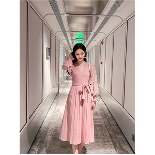 Váy cho con bú, váy bầu, dáng xòe, chất len