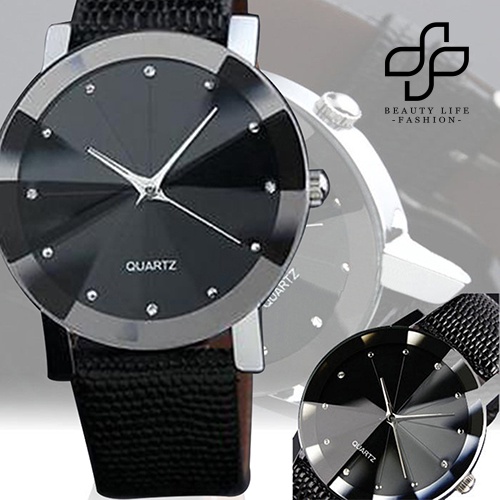 BEA™ Fashion Causal Quartz Faux Leather Round Dial Wrist Watch