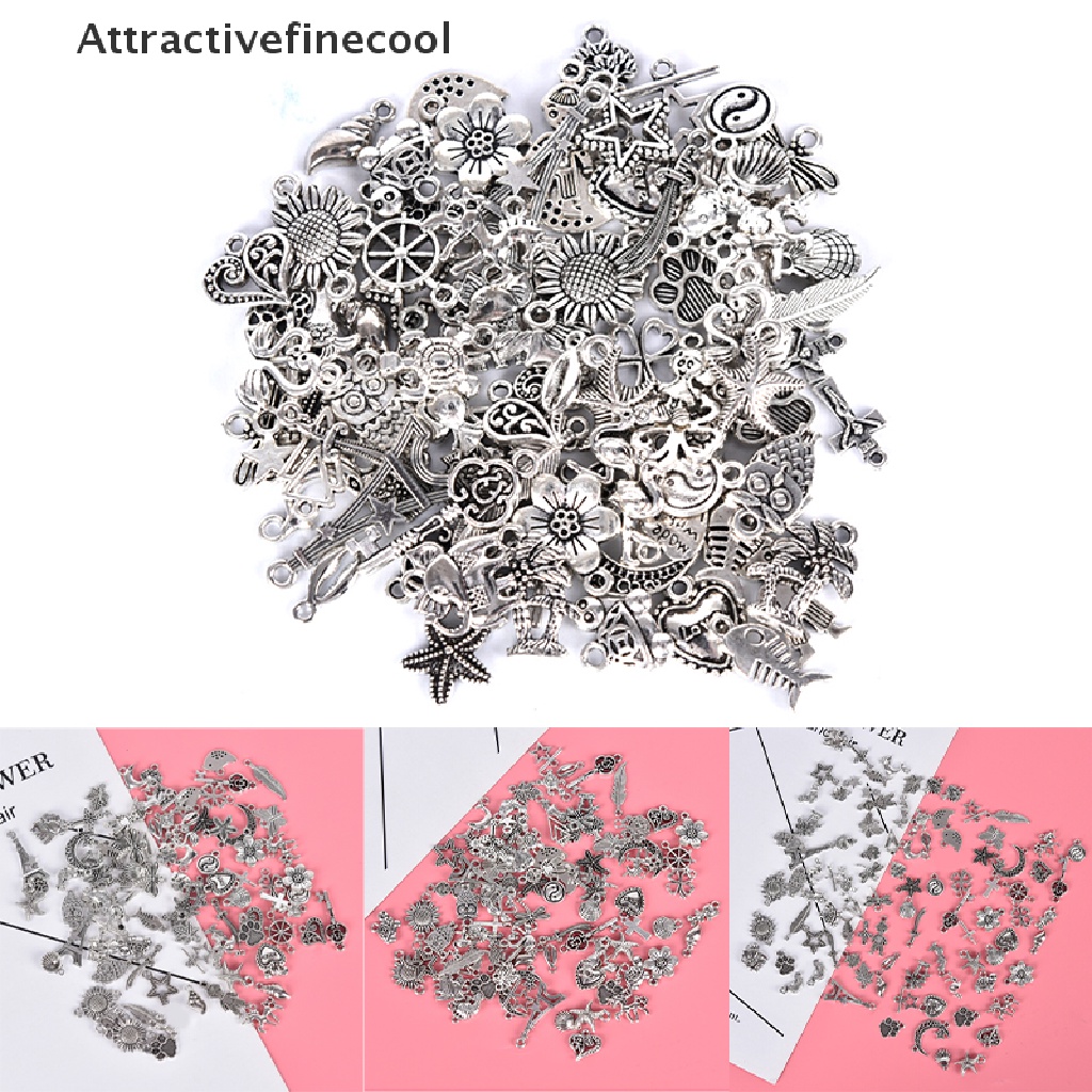 Set 100 mặt dây chuyền bằng bạc tây tạng diy độc đáo