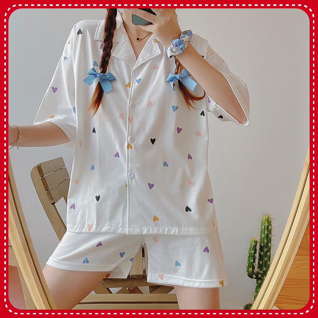 Đồ Ngủ Pijama Ngắn Tay, Bộ Ngủ Họa Tiết Nhiều Màu Ulzzang Hot Trend | BigBuy360 - bigbuy360.vn