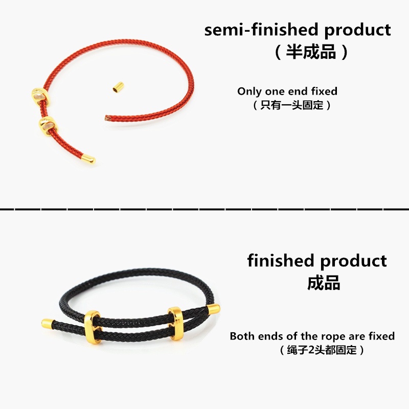 Vòng Tay Dây Thừng 2MM Hai Chiều Chống Thấm Nước Có Thể Điều Chỉnh Kèm 4 Nút Chặn