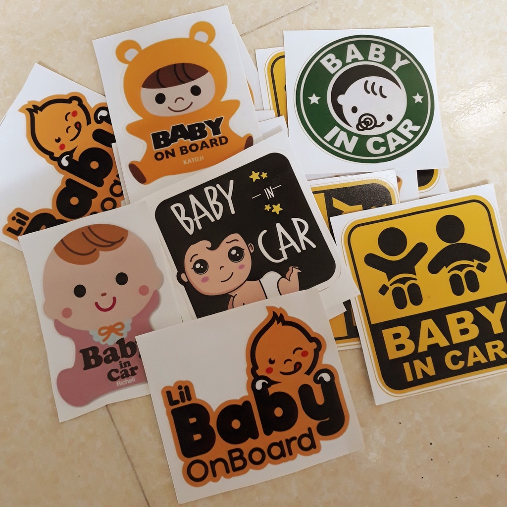 Decan sticker baby in car chất liệu phản quang 3M 610 series
