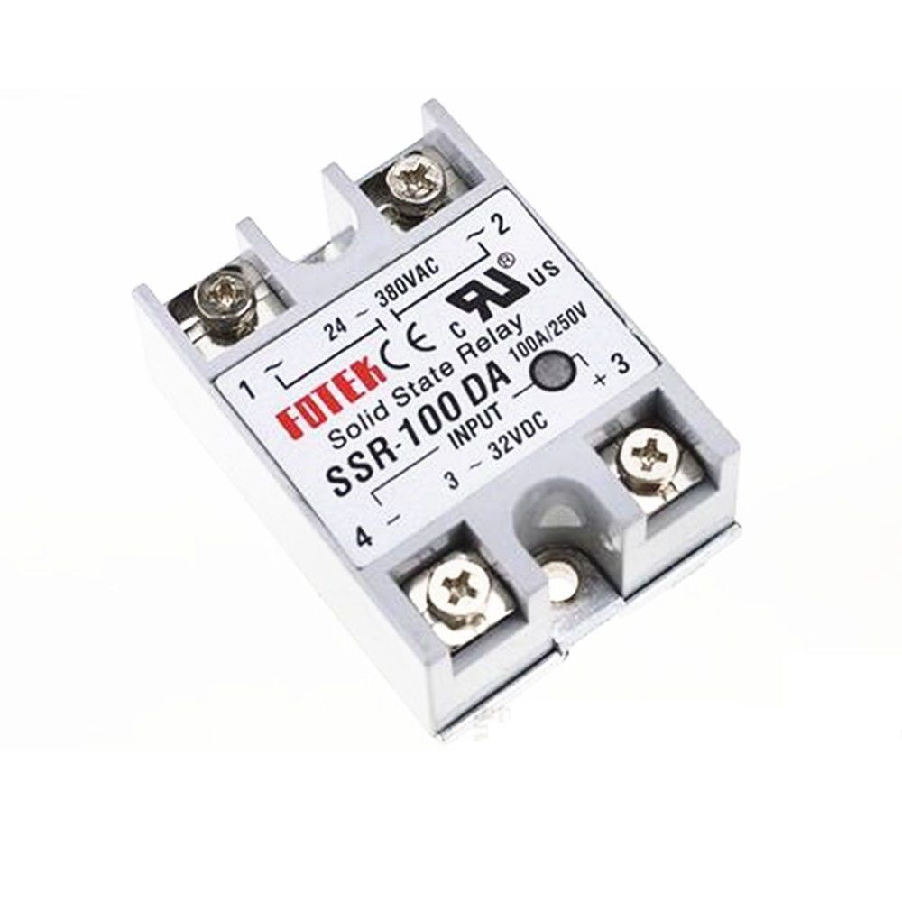 DIYMORE Mô-đun chuyển tiếp trạng thái rắn từ DC sang AC24V-380V 100A 250V SSR-100DA 3-32V