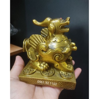 tỳ hưu bệ bằng đồng 9.5cm ( hàng y hình shop chụp)