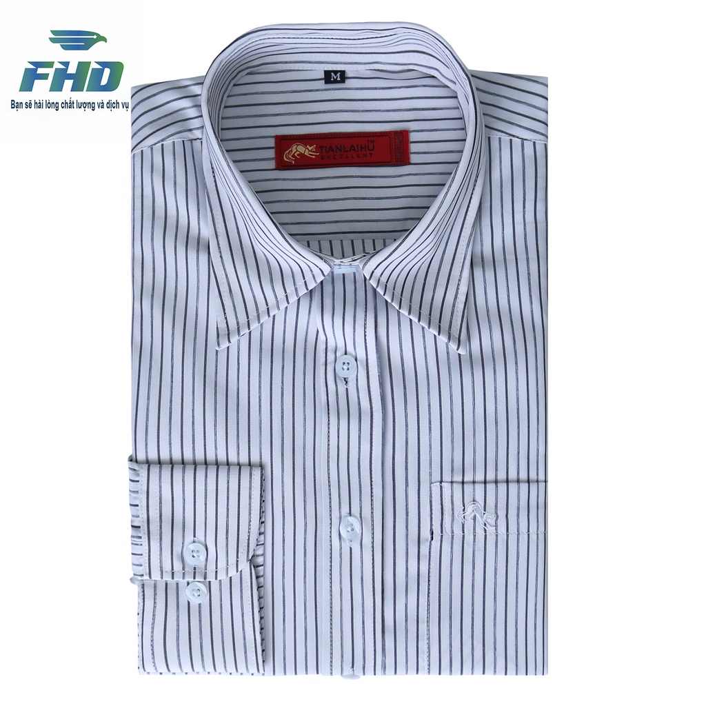 Áo Sơ Mi Nam Trung Niên Dài Tay Kẻ Sọc Chất Cotton Mềm Mại Size Từ 50kg - 82kg FHDA005_5