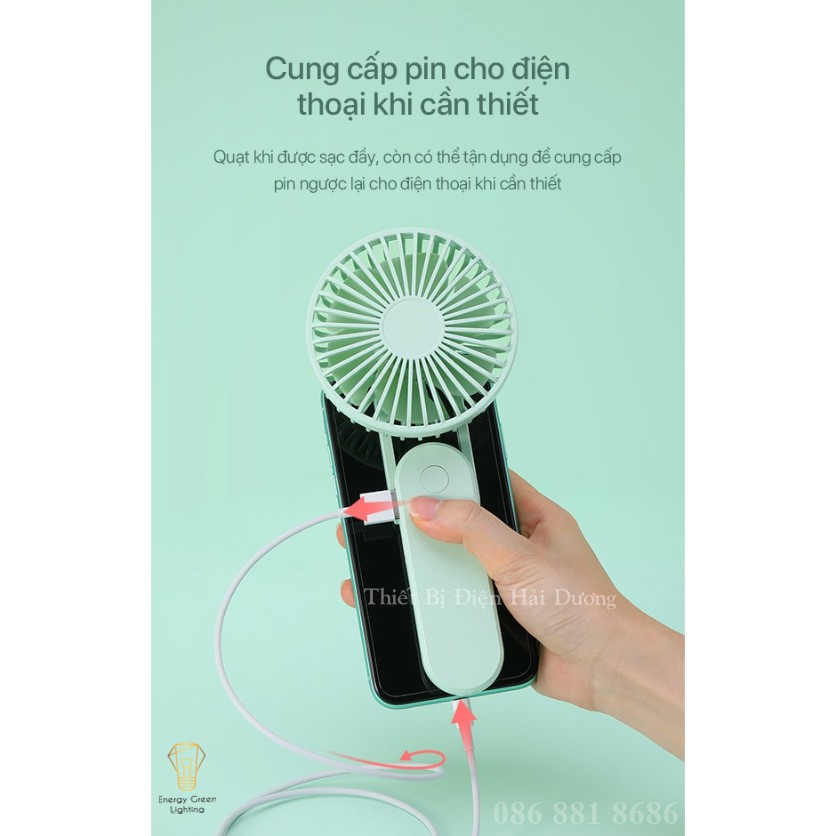 Quạt Mini Cầm Tay F1 Tích Điện 3 Chế Độ Gió - Dung Lượng Pin 2500 mAh - Nhỏ Gọn Độ Ồn Thấp - 4 Màu - Bảo Hành 1 Năm