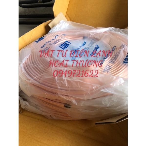 ống đồng máy lạnh thái lan 6/10 loai tốt độ dày ống 7zem cuộn 15m luôn gen /cửa hàng điện lạnh hoài thương