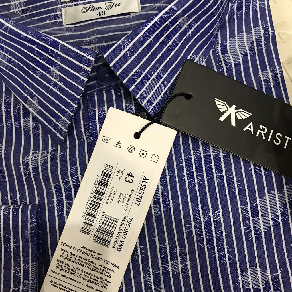 Áo sơ mi dài tay ARISTINO  sợi sồi, họa tiết trẻ trung  from slim tà lượn ALS35707