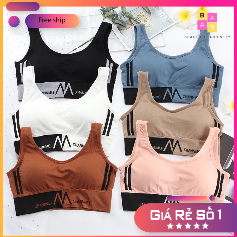 Áo bra croptop phối sọc, áo tập Gym, Yoga BAS029