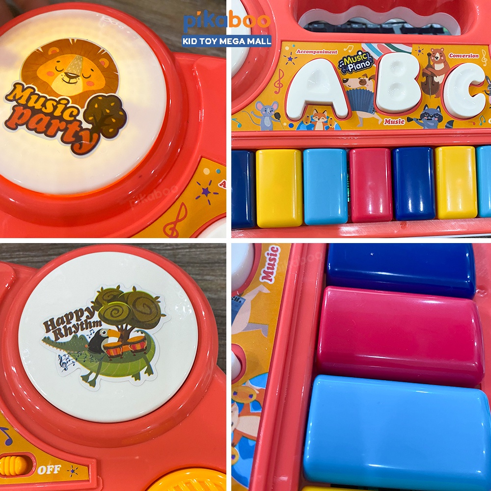 Đồ chơi đàn piano cho bé cao cấp Pikaboo kích thích giác quan màu sắc rực rỡ âm thanh vui nhộn  bằng nhựa ABS an toàn