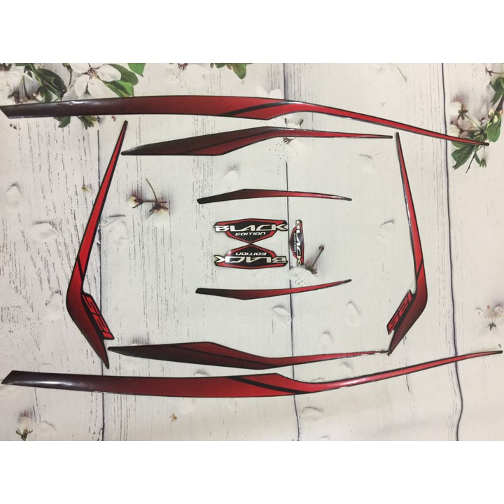 Bộ tem 3 lớp dán xe Airblade 125 đời 2017 - 2018 Việt Nam - Màu đỏ đen - G806