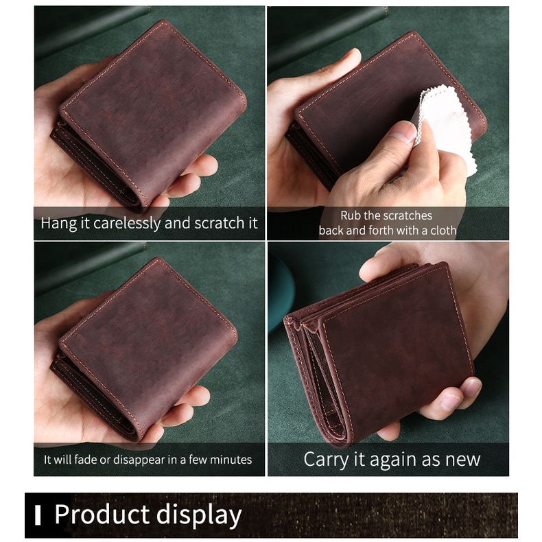 Ví Da Nam Da Bò Sáp Ngựa Điên Crazy Horse