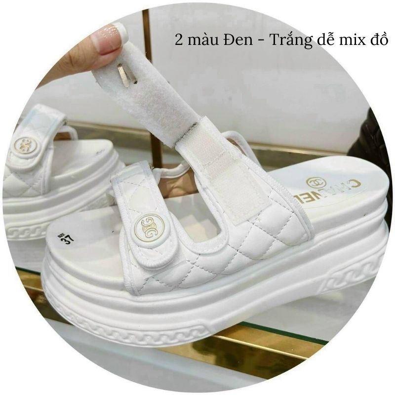 Dép lê nữ độn đế hai quai ngang cao 7cm siêu hach dáng JUMATO G2.042.TR.35
