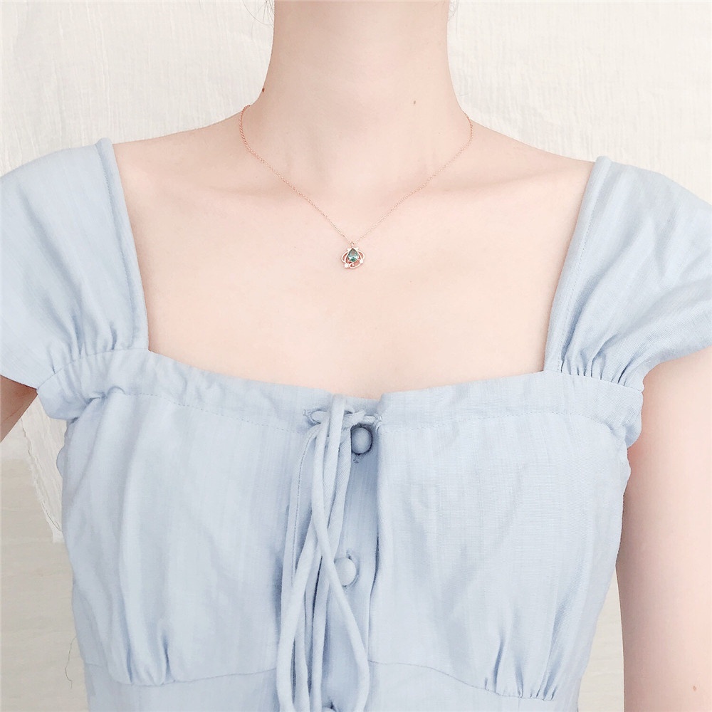 1 Vòng cổ mặt bạch tuyết thiết kế đơn giản thời trang cho nữ