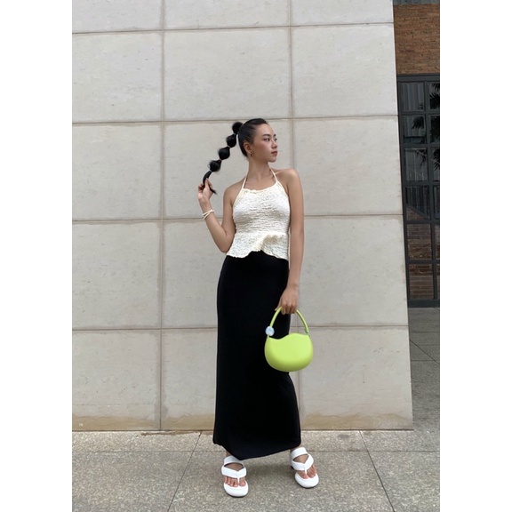 Chân Đen Dáng Xoè Thun- Chân Váy Dài Thun Cotton