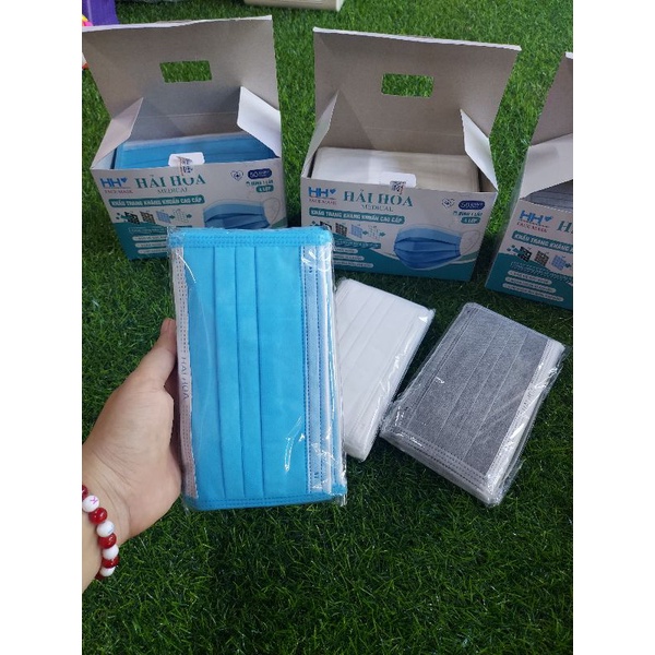 1K _1 CHIẾC Khẩu trang y tế màu NGẪU NHIÊN 4 lớp kháng khuẩn