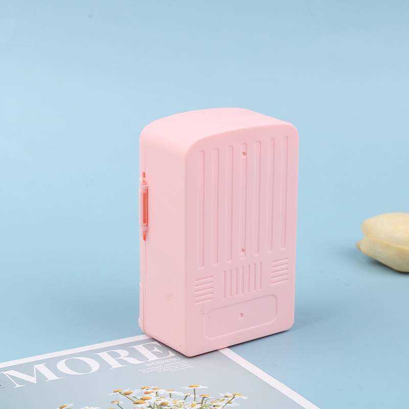 ### Tủ Lạnh Mini Màu Hồng Tỉ Lệ 1 / 12 Trang Trí Nhà Búp Bê